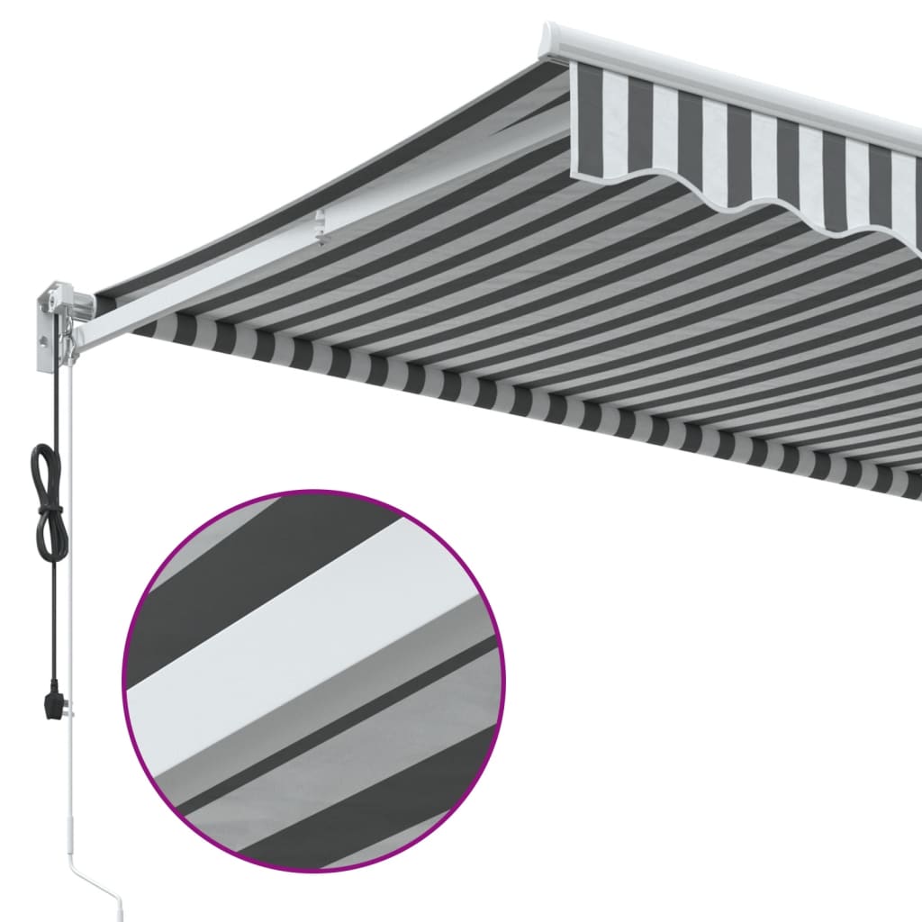 Luifel uittrekbaar 3,5x2,5 m stof en aluminium antraciet en wit is nu te koop bij PeponiXL, paradijselijk wonen!
