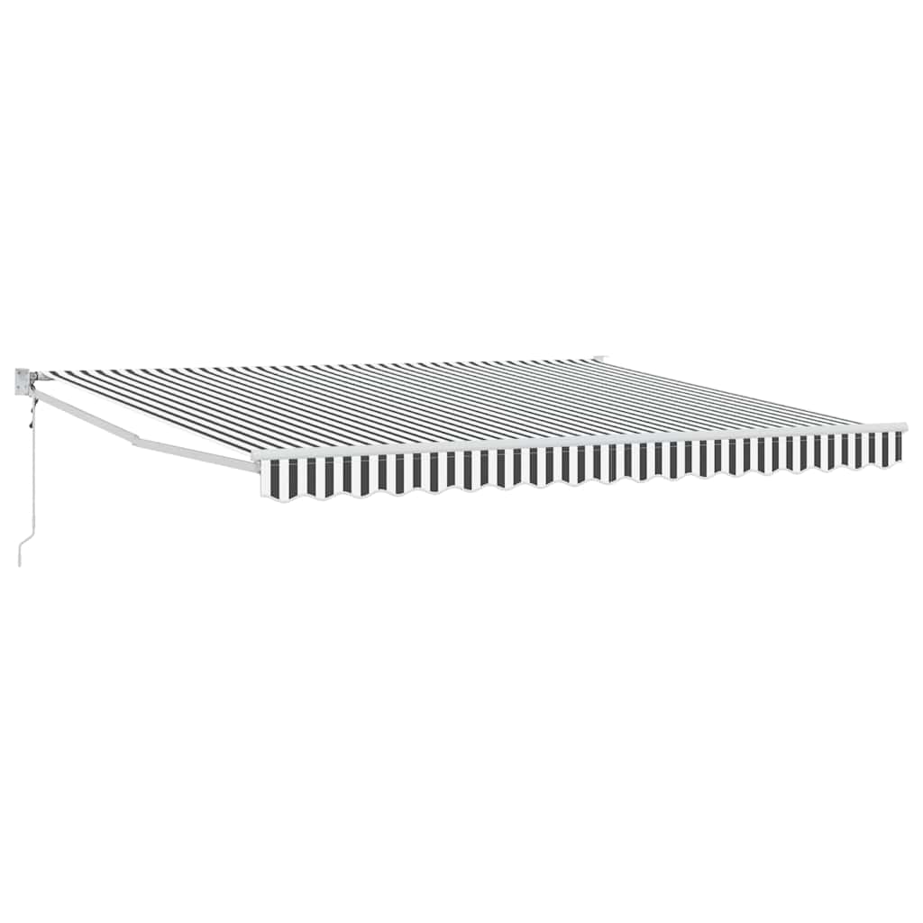 Luifel uittrekbaar 4x3 m stof en aluminium antraciet en wit is nu te koop bij PeponiXL, paradijselijk wonen!