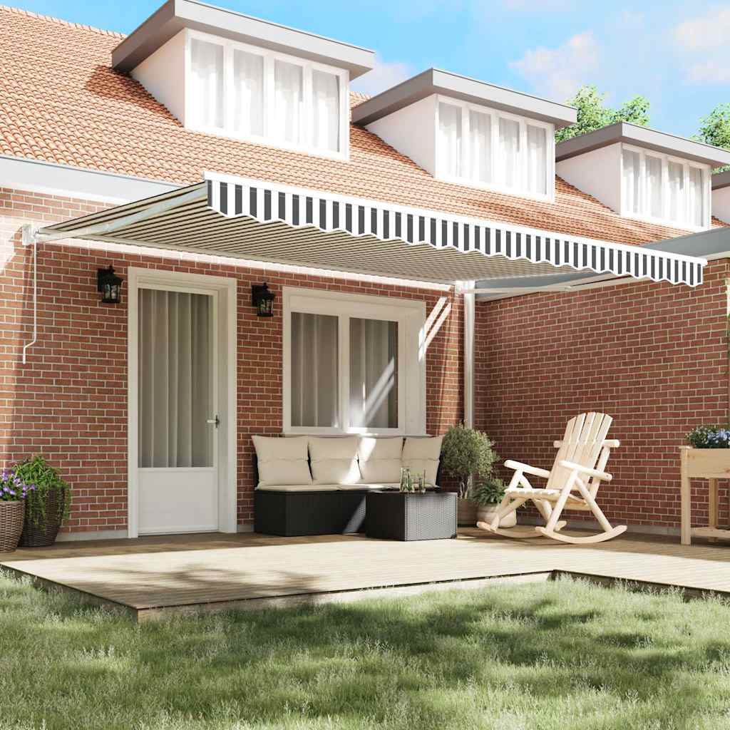 Luifel uittrekbaar 4,5x3 m stof en aluminium antraciet en wit is nu te koop bij PeponiXL, paradijselijk wonen!