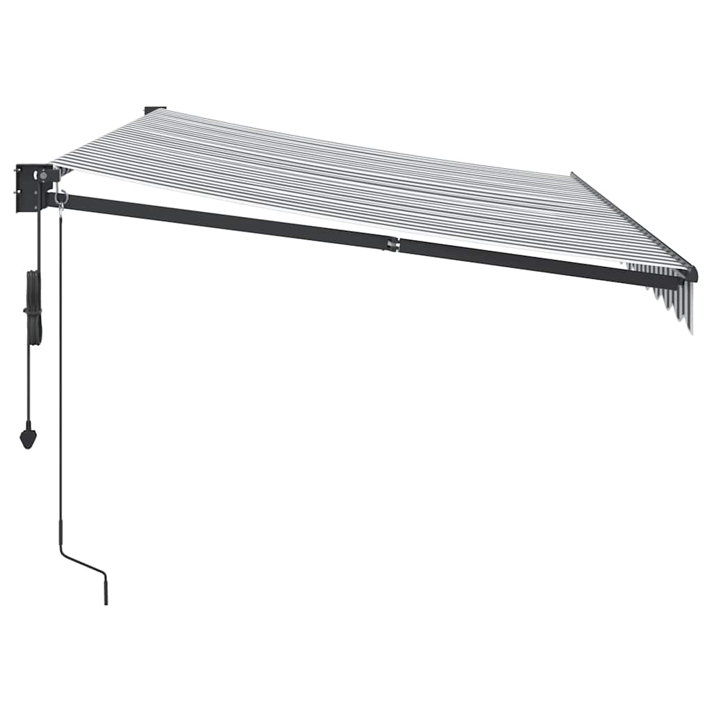 Luifel uittrekbaar 3,5x2,5 m stof en aluminium antraciet en wit is nu te koop bij PeponiXL, paradijselijk wonen!