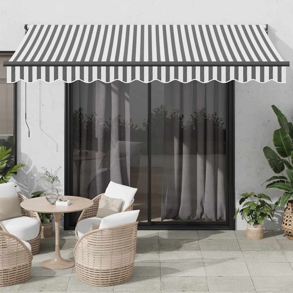 Luifel uittrekbaar 3,5x2,5 m stof en aluminium antraciet en wit is nu te koop bij PeponiXL, paradijselijk wonen!