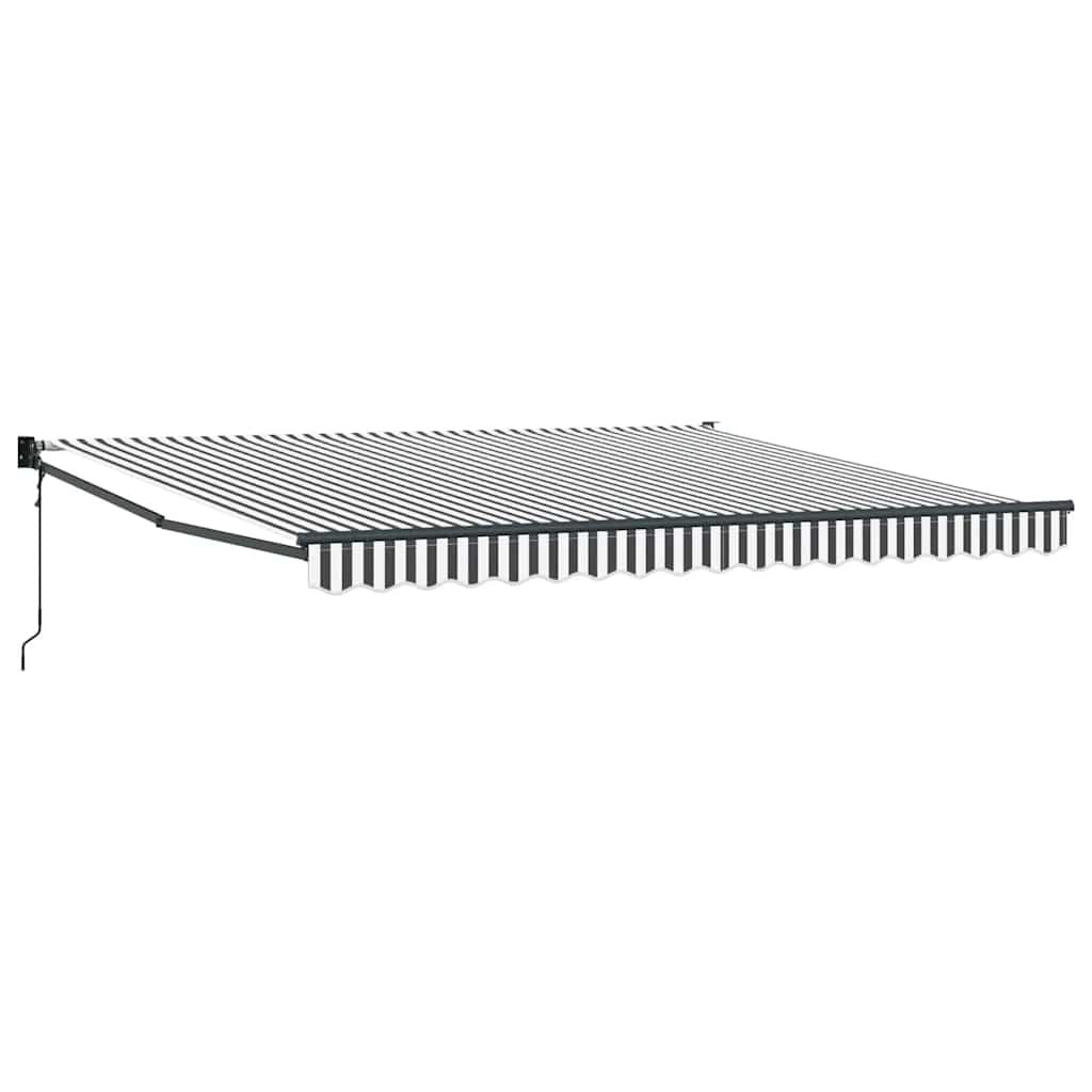 Luifel uittrekbaar 4x3 m stof en aluminium antraciet en wit is nu te koop bij PeponiXL, paradijselijk wonen!