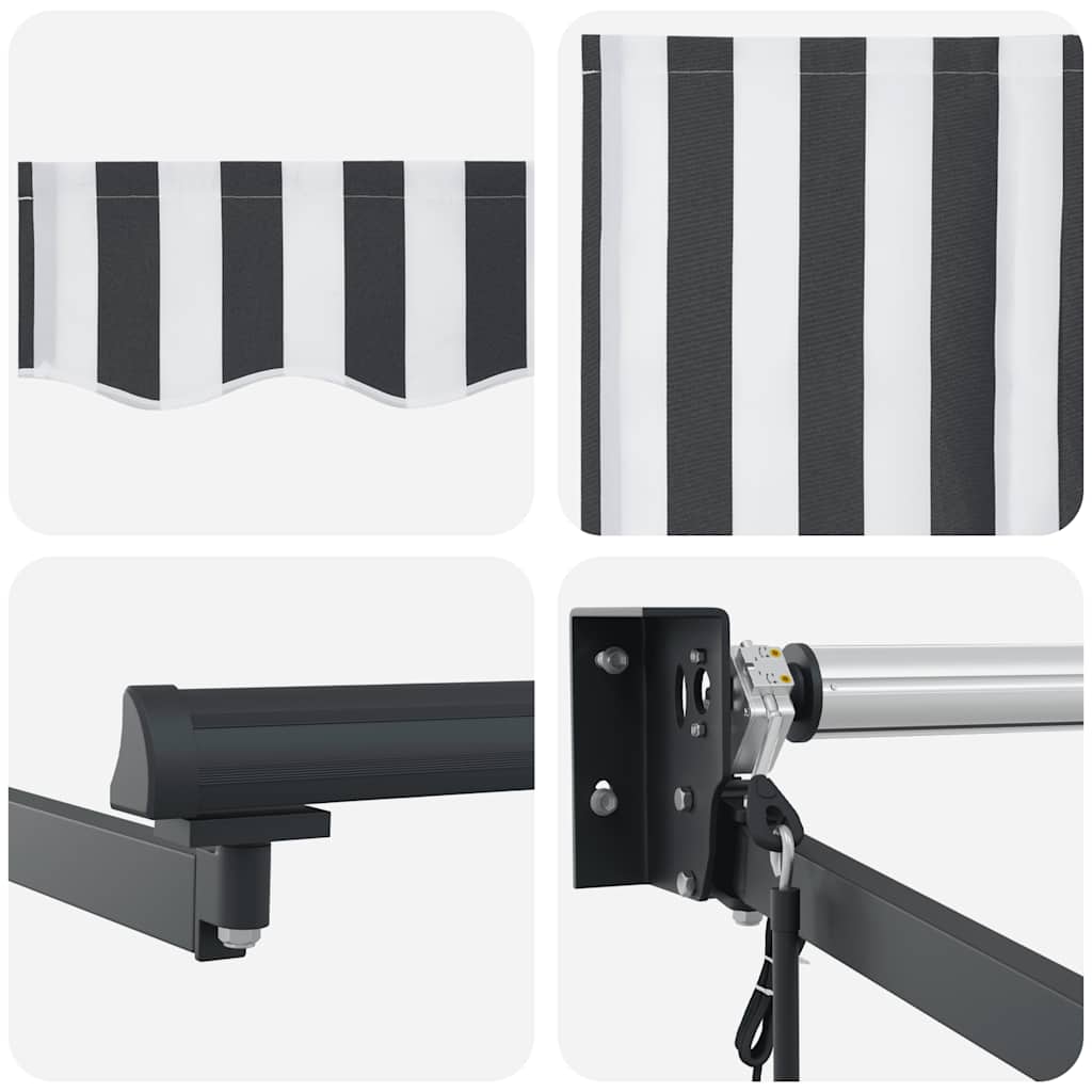 Luifel uittrekbaar 4x3 m stof en aluminium antraciet en wit is nu te koop bij PeponiXL, paradijselijk wonen!