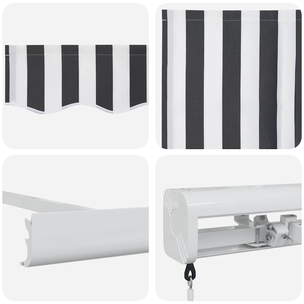 Luifel uittrekbaar 4,5x3 m stof en aluminium antraciet en wit is nu te koop bij PeponiXL, paradijselijk wonen!
