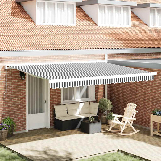 Luifel uittrekbaar 4,5x3 m stof en aluminium antraciet en wit is nu te koop bij PeponiXL, paradijselijk wonen!