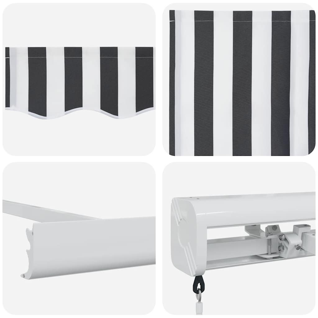 Luifel uittrekbaar 5x3 m stof en aluminium antraciet en wit is nu te koop bij PeponiXL, paradijselijk wonen!