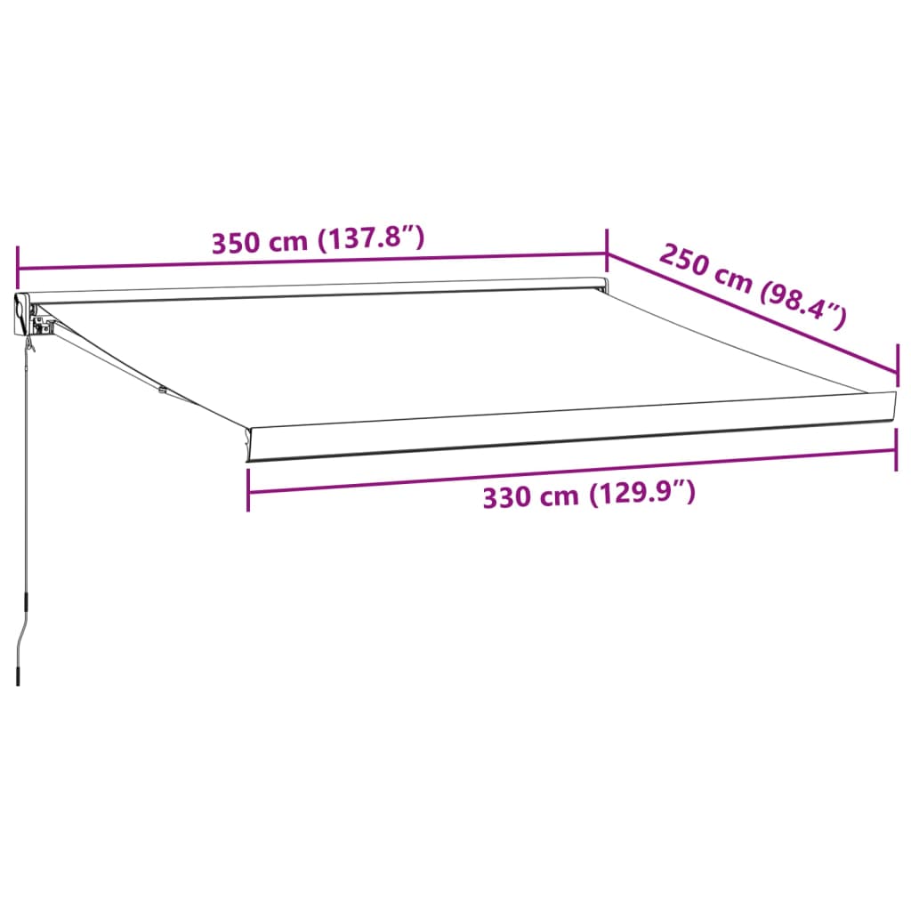 Luifel uittrekbaar 3,5x2,5 m stof en aluminium antraciet en wit is nu te koop bij PeponiXL, paradijselijk wonen!