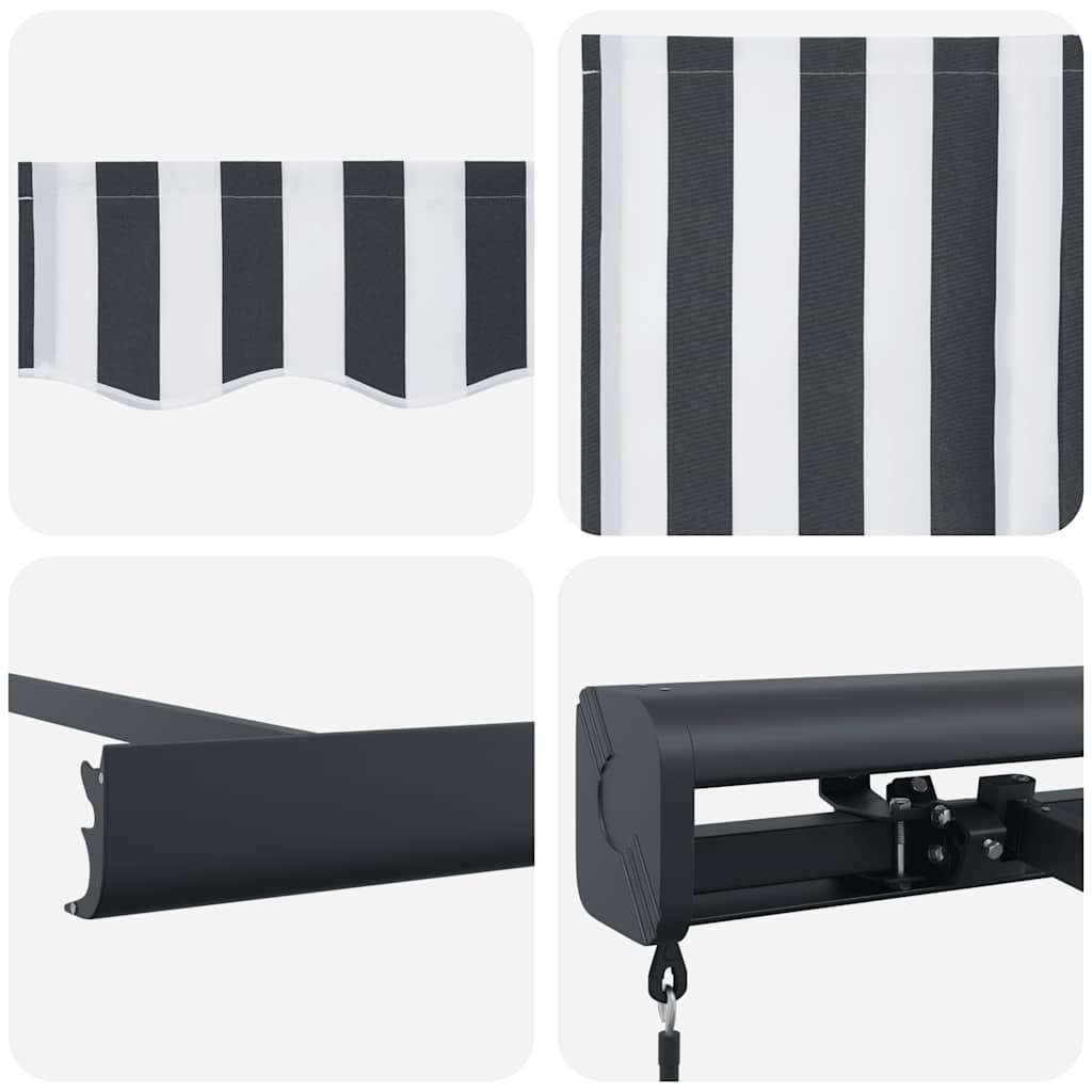 Luifel uittrekbaar 5x3 m stof en aluminium antraciet en wit is nu te koop bij PeponiXL, paradijselijk wonen!