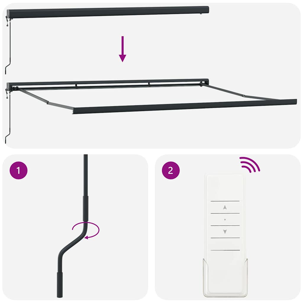 Luifel uittrekbaar 5x3 m stof en aluminium antraciet en wit is nu te koop bij PeponiXL, paradijselijk wonen!