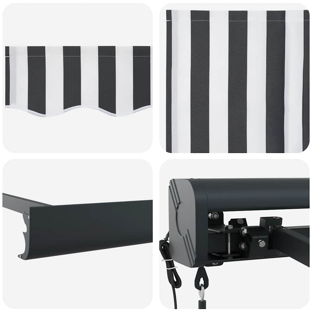 Luifel uittrekbaar 5x3 m stof en aluminium antraciet en wit is nu te koop bij PeponiXL, paradijselijk wonen!