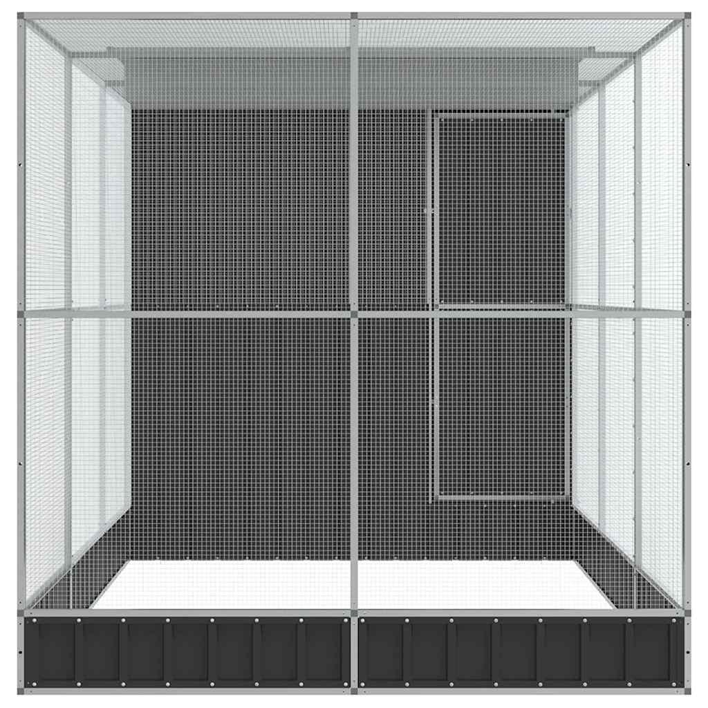 Volière met verlengstuk zilver 416x203x216 cm staal is nu te koop bij PeponiXL, paradijselijk wonen!