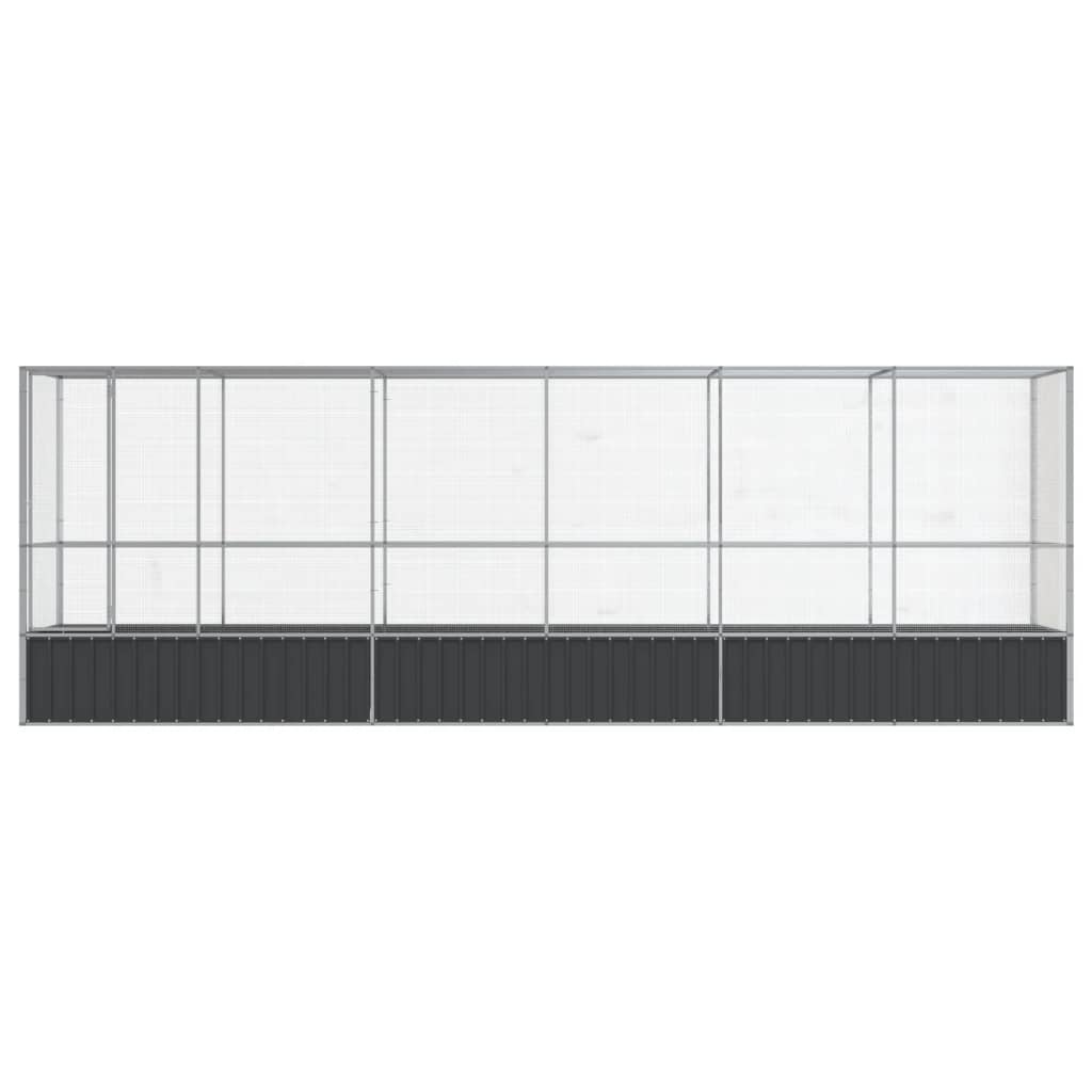 Volière met verlengstuk 626,5x107x212 m staal zilverkleurig is nu te koop bij PeponiXL, paradijselijk wonen!