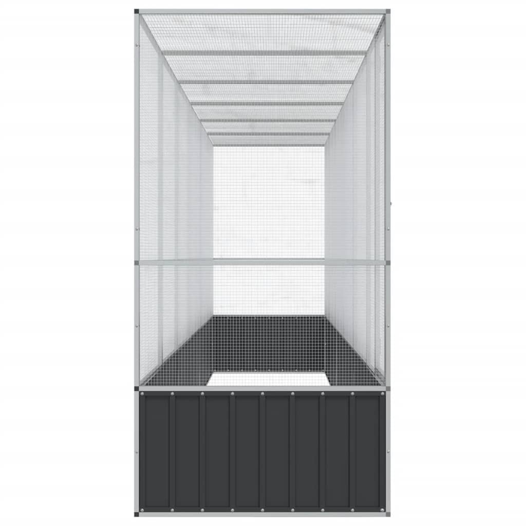 Volière met verlengstuk 626,5x107x212 m staal zilverkleurig is nu te koop bij PeponiXL, paradijselijk wonen!