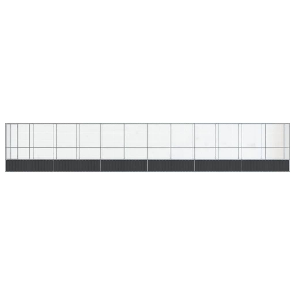 Volière met verlengstuk 1250,5x107x212 m staal zilverkleurig is nu te koop bij PeponiXL, paradijselijk wonen!