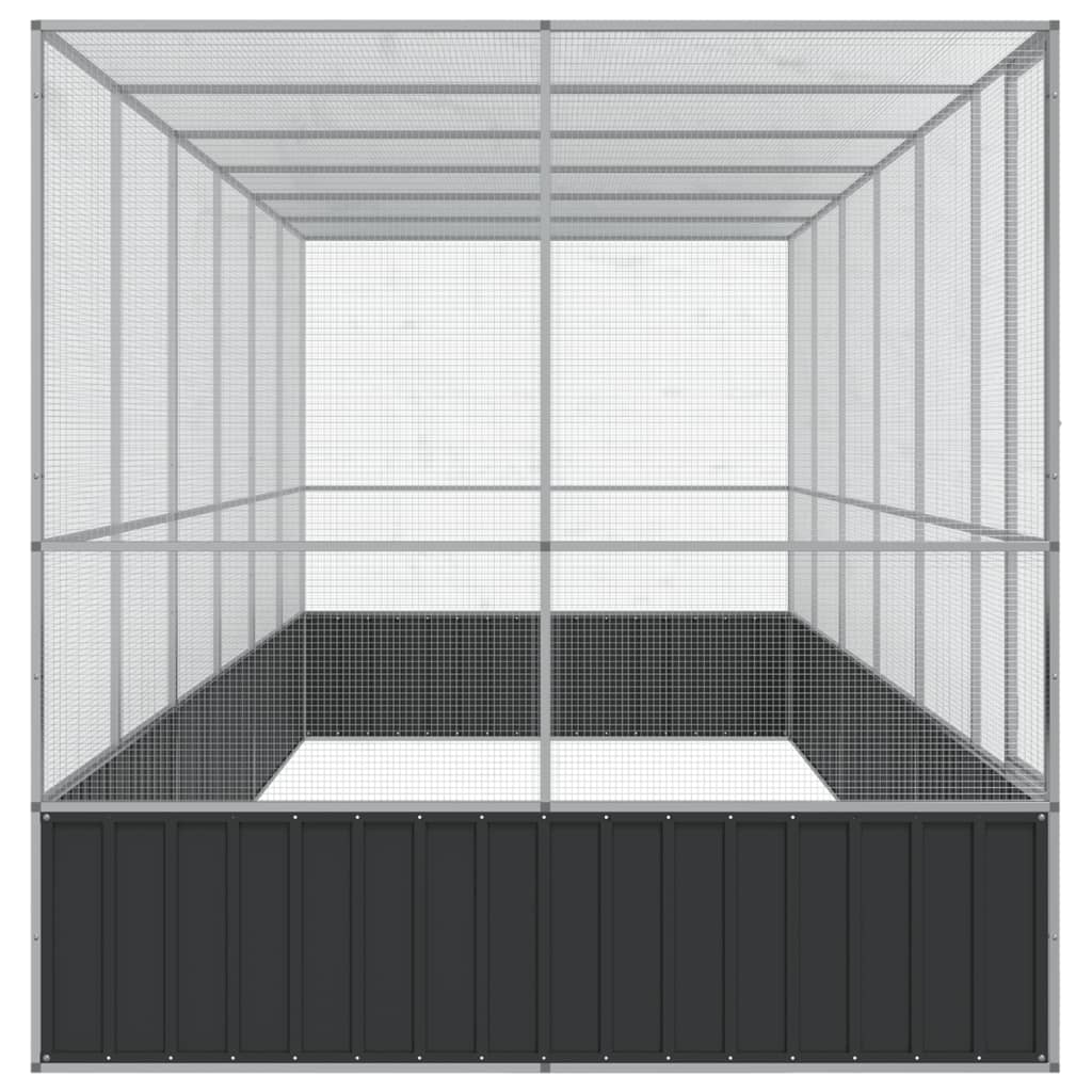 Volière met verlengstuk 625x207x212 m staal zilverkleurig is nu te koop bij PeponiXL, paradijselijk wonen!
