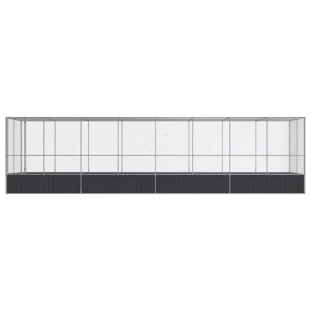 Volière met verlengstuk 832x207x212 m staal zilverkleurig is nu te koop bij PeponiXL, paradijselijk wonen!
