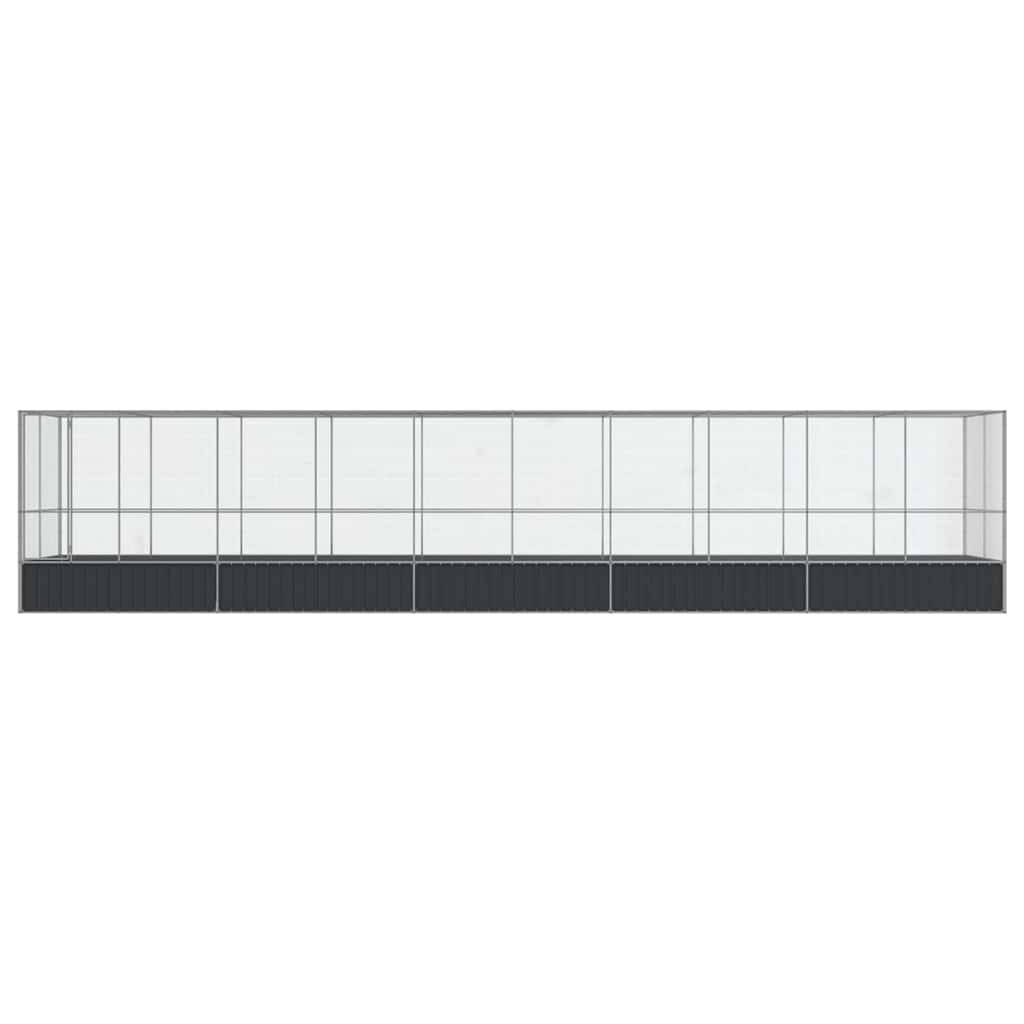 Volière met verlengstuk 1039x207x212 m staal zilverkleurig is nu te koop bij PeponiXL, paradijselijk wonen!