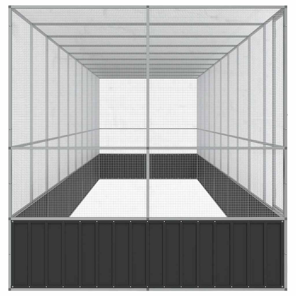 Volière met verlengstuk 1039x207x212 m staal zilverkleurig is nu te koop bij PeponiXL, paradijselijk wonen!