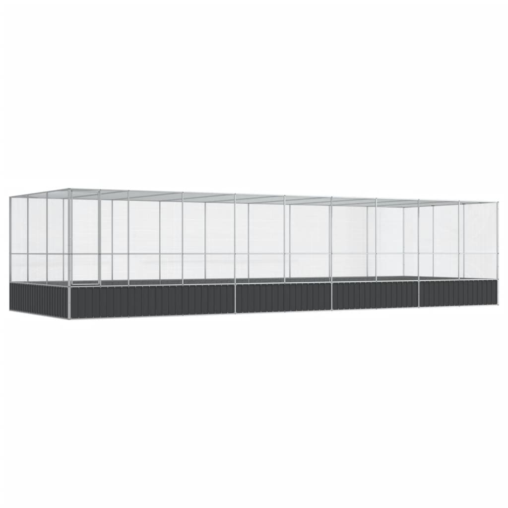 Volière met verlengstuk 932x307x212 m staal zilverkleurig is nu te koop bij PeponiXL, paradijselijk wonen!