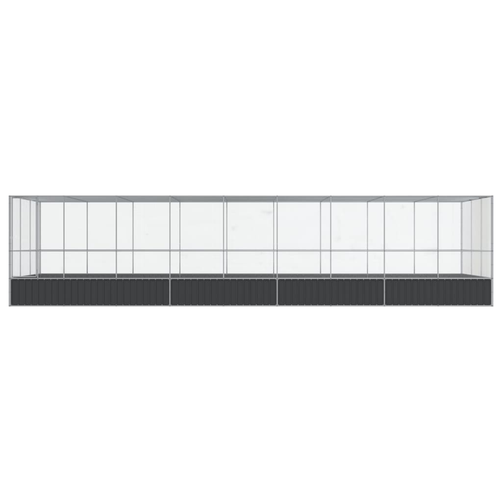Volière met verlengstuk 932x307x212 m staal zilverkleurig is nu te koop bij PeponiXL, paradijselijk wonen!