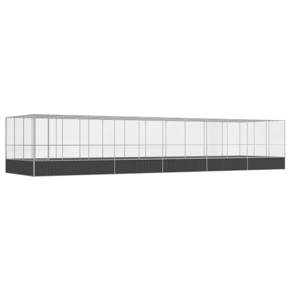 Volière met verlengstuk 1139x307x212 m staal zilverkleurig is nu te koop bij PeponiXL, paradijselijk wonen!