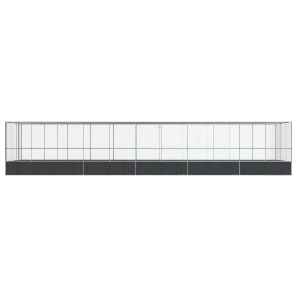 Volière met verlengstuk 1139x307x212 m staal zilverkleurig is nu te koop bij PeponiXL, paradijselijk wonen!
