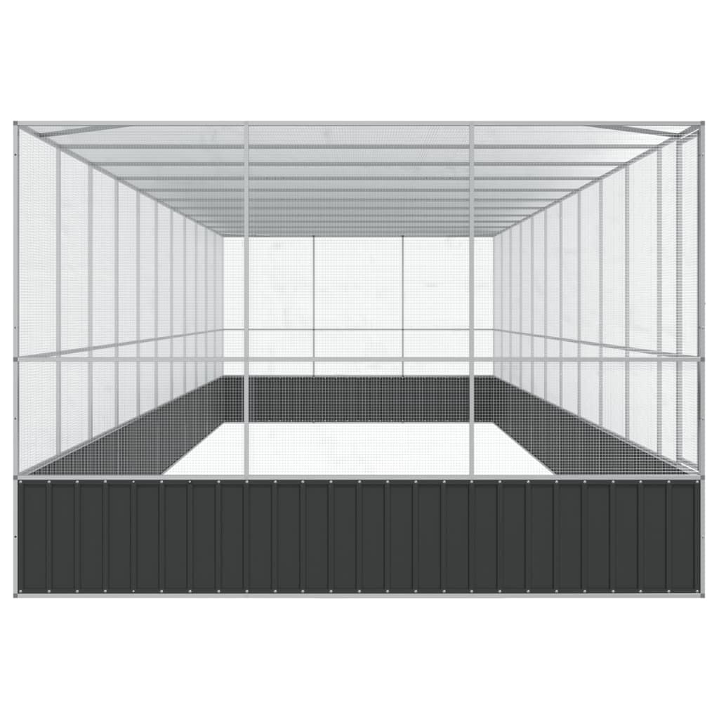 Volière met verlengstuk 1139x307x212 m staal zilverkleurig is nu te koop bij PeponiXL, paradijselijk wonen!