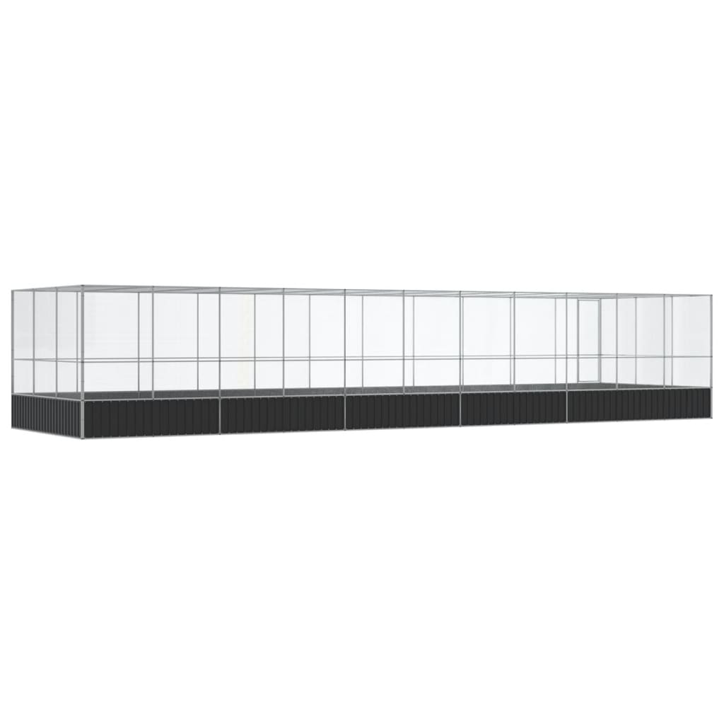 Volière met verlengstuk 1139x307x212 m staal zilverkleurig is nu te koop bij PeponiXL, paradijselijk wonen!