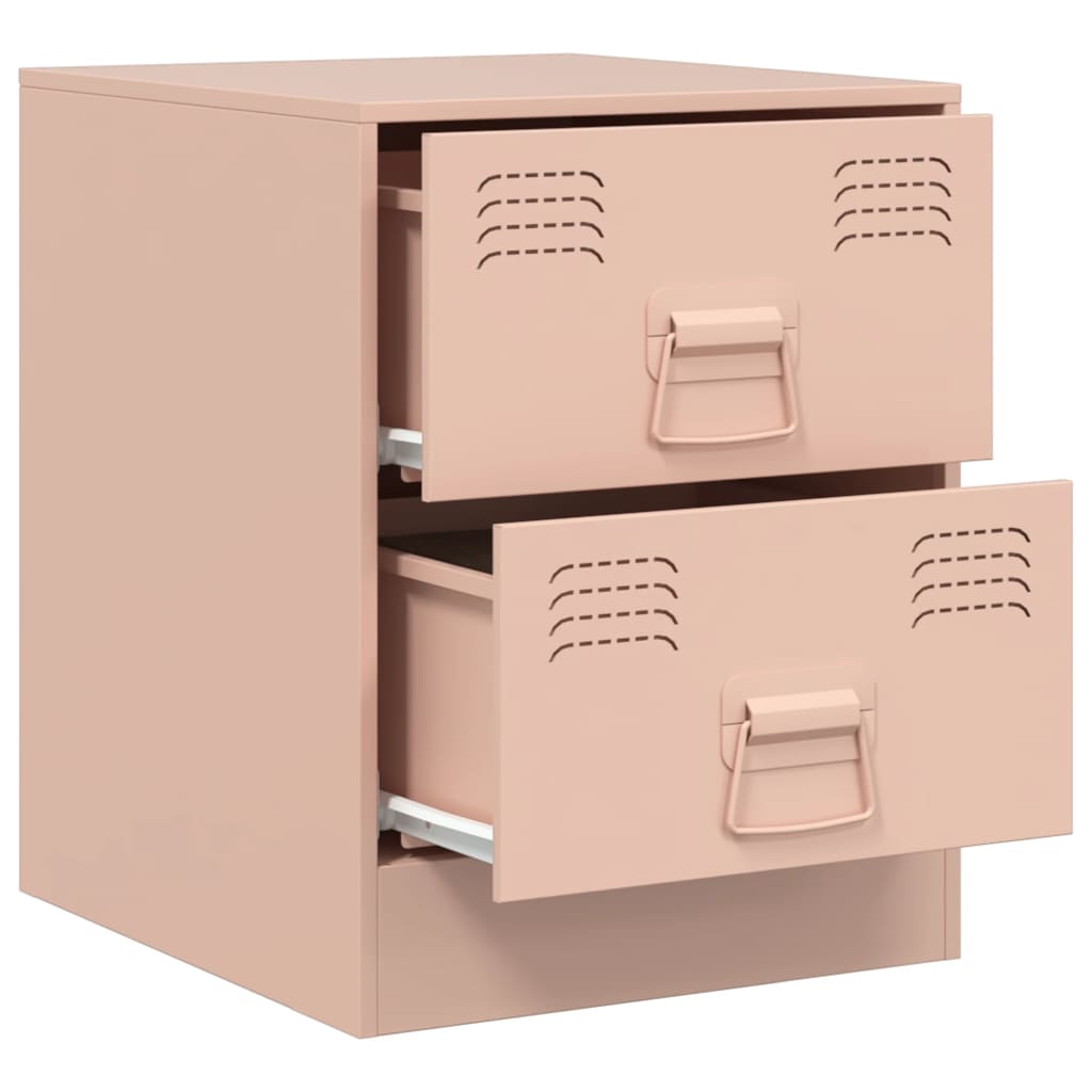 Nachtkastjes 2 st 34,5x39x44 cm staal roze is nu te koop bij PeponiXL, paradijselijk wonen!