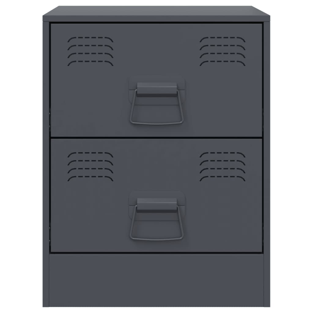 Nachtkastje 34,5x39x44 cm staal antracietkleurig is nu te koop bij PeponiXL, paradijselijk wonen!
