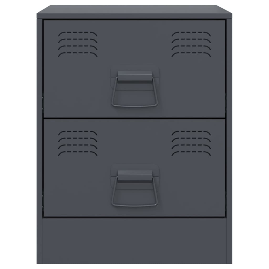 Nachtkastjes 2 st 34,5x39x44 cm staal antracietkleurig is nu te koop bij PeponiXL, paradijselijk wonen!