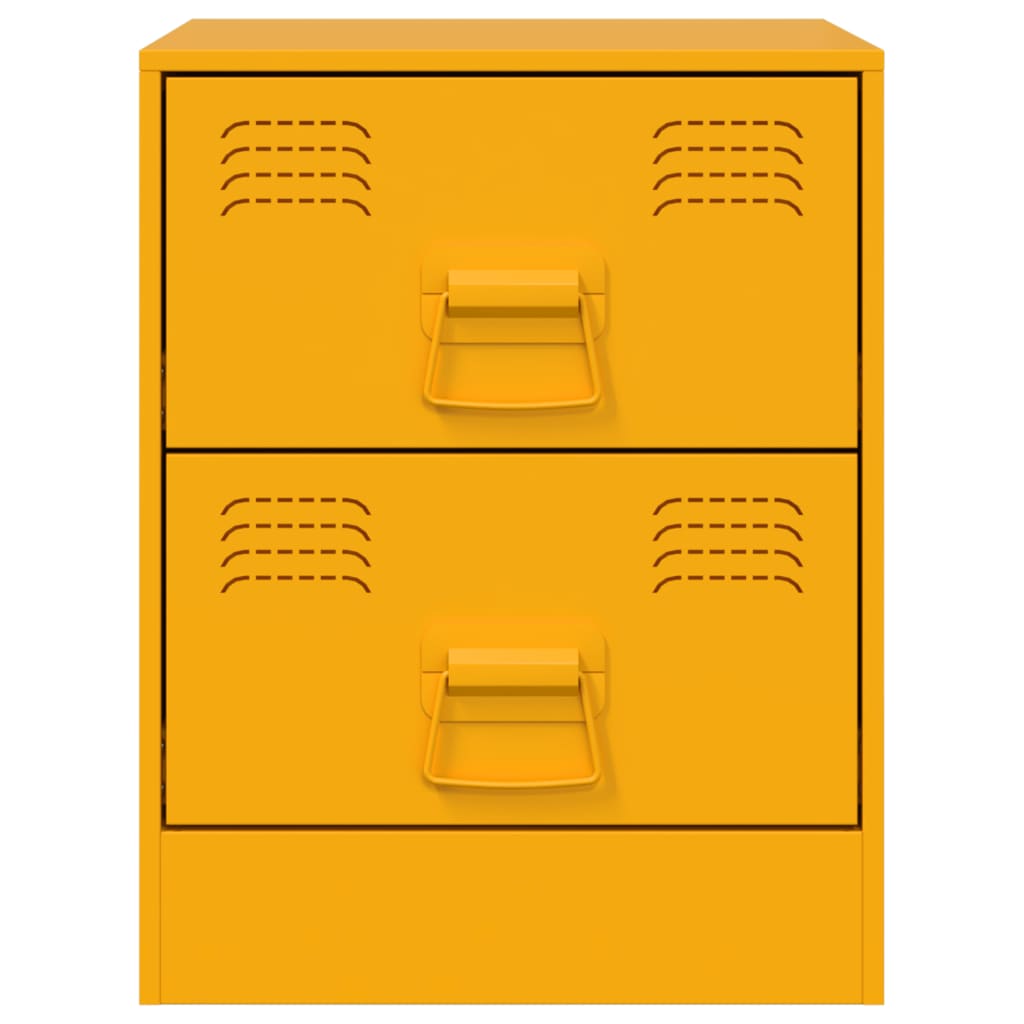 Nachtkastjes 2 st 34,5x39x44 cm staal geel is nu te koop bij PeponiXL, paradijselijk wonen!