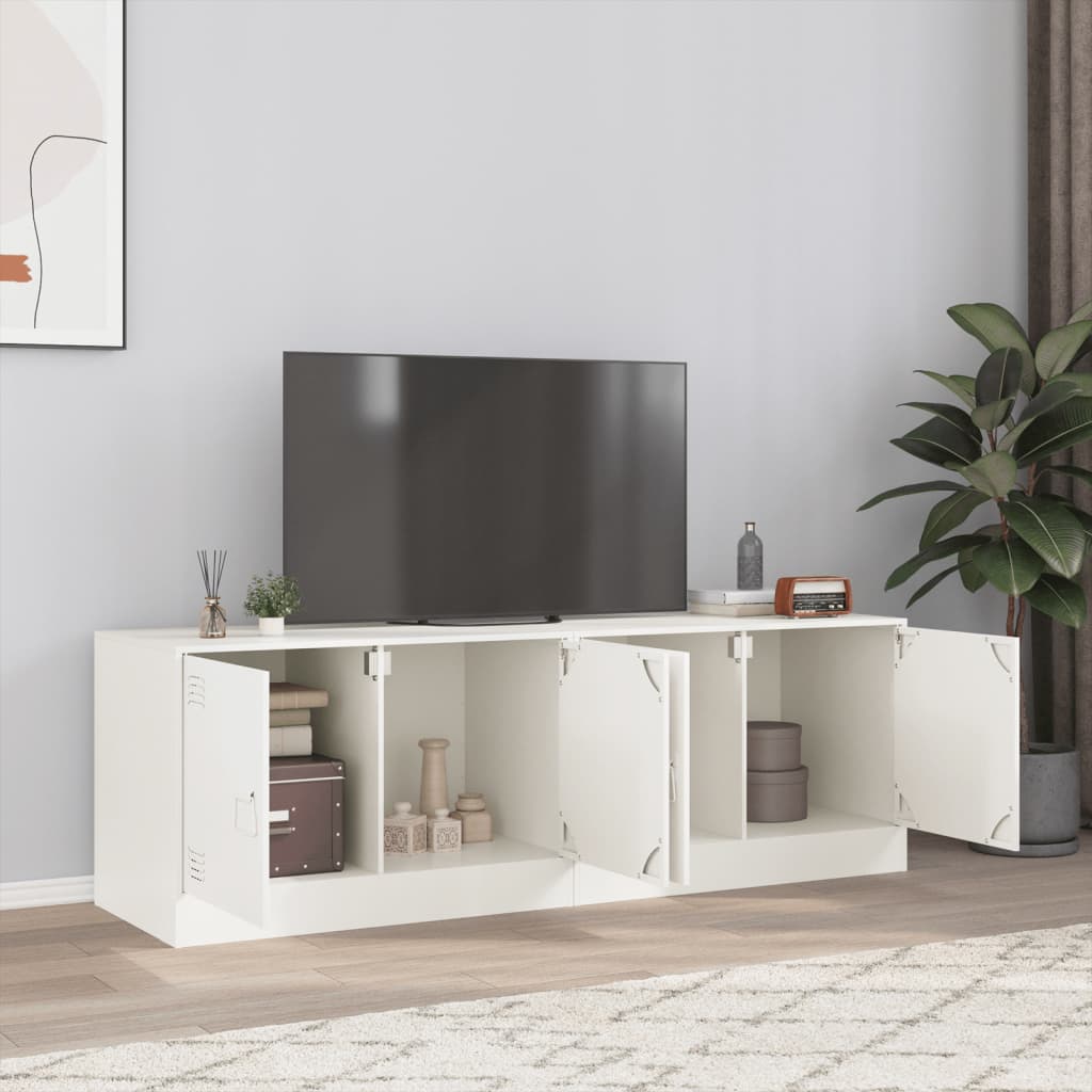 Tv-meubelen 2 st 67x39x44 cm staal wit is nu te koop bij PeponiXL, paradijselijk wonen!