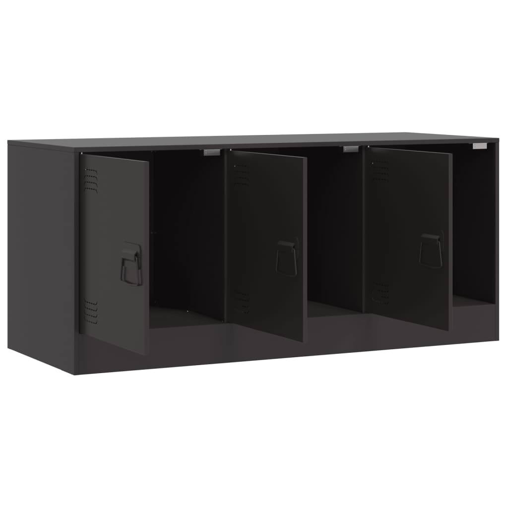 Tv-meubel 99x39x44 cm staal zwart is nu te koop bij PeponiXL, paradijselijk wonen!
