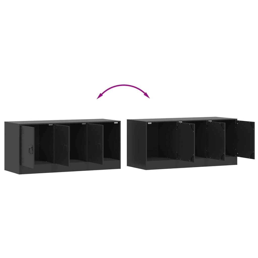 Tv-meubel 99x39x44 cm staal zwart is nu te koop bij PeponiXL, paradijselijk wonen!