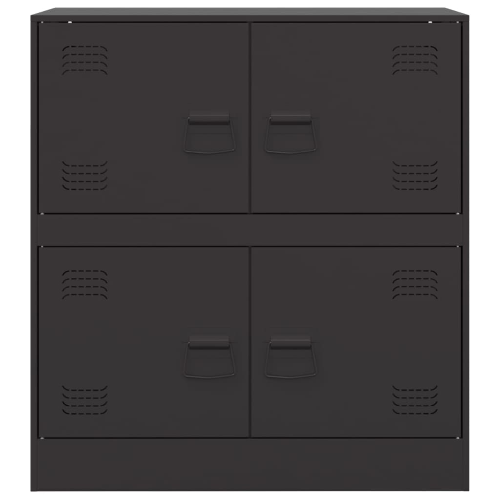 Dressoir 67x39x73 cm staal zwart is nu te koop bij PeponiXL, paradijselijk wonen!