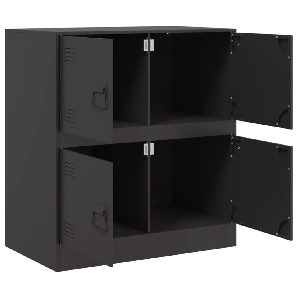 Dressoir 67x39x73 cm staal zwart is nu te koop bij PeponiXL, paradijselijk wonen!