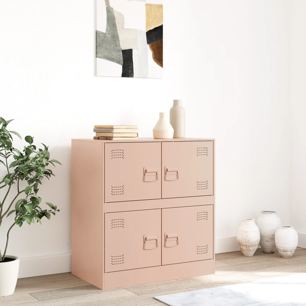 Dressoir 67x39x73 cm staal roze is nu te koop bij PeponiXL, paradijselijk wonen!