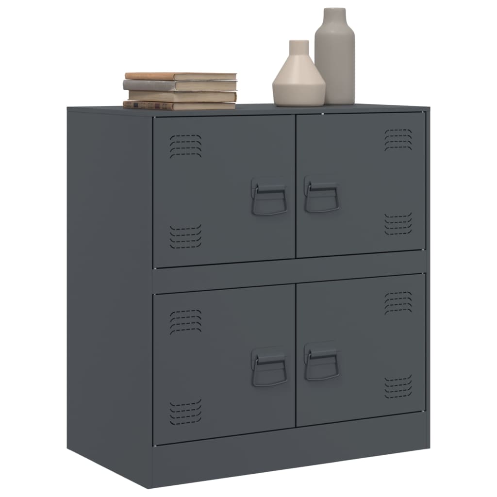 Dressoir 67x39x73 cm staal antracietkleurig is nu te koop bij PeponiXL, paradijselijk wonen!