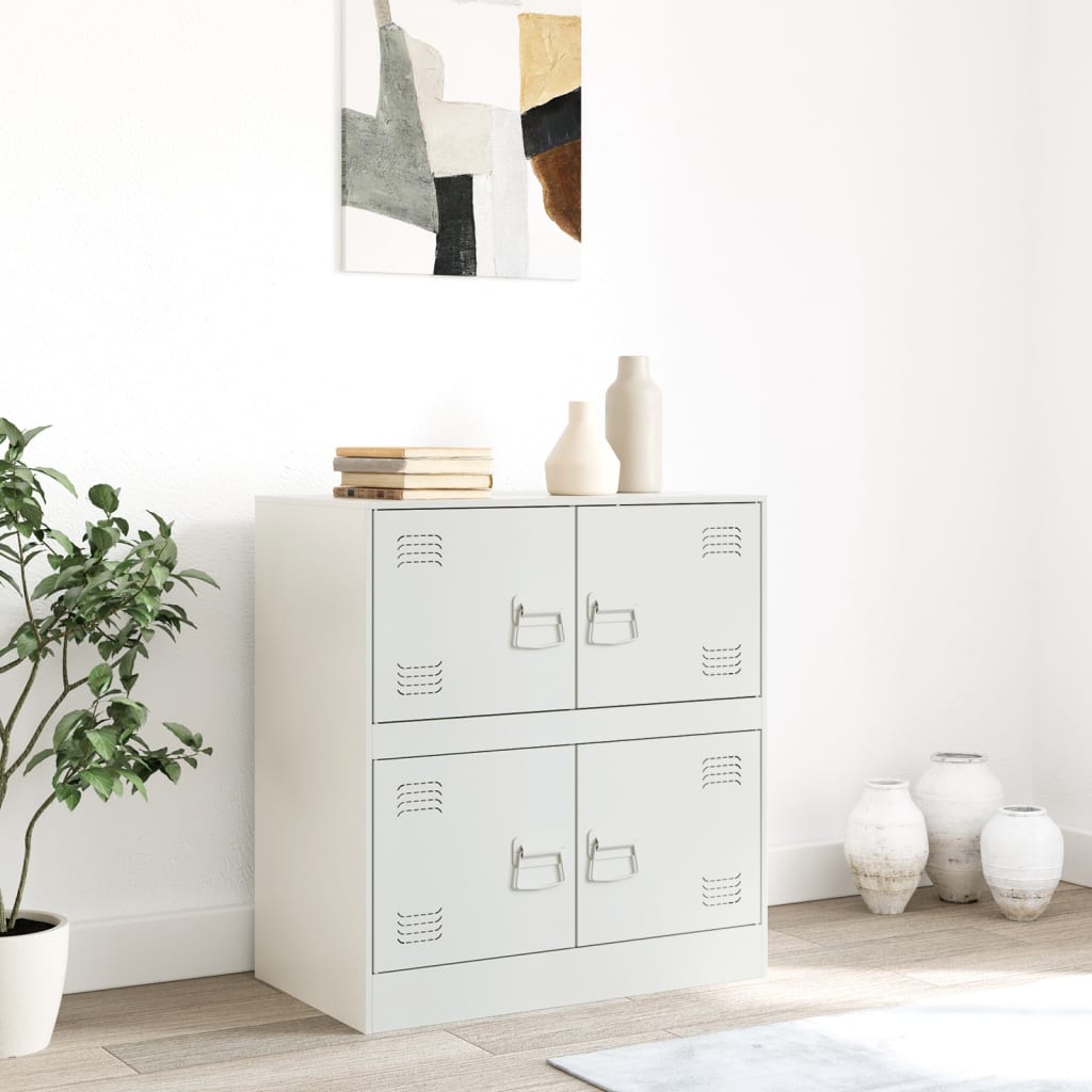 Dressoir 67x39x73 cm staal wit is nu te koop bij PeponiXL, paradijselijk wonen!