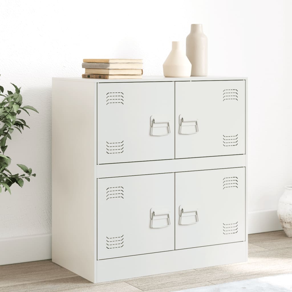 Dressoir 67x39x73 cm staal wit is nu te koop bij PeponiXL, paradijselijk wonen!