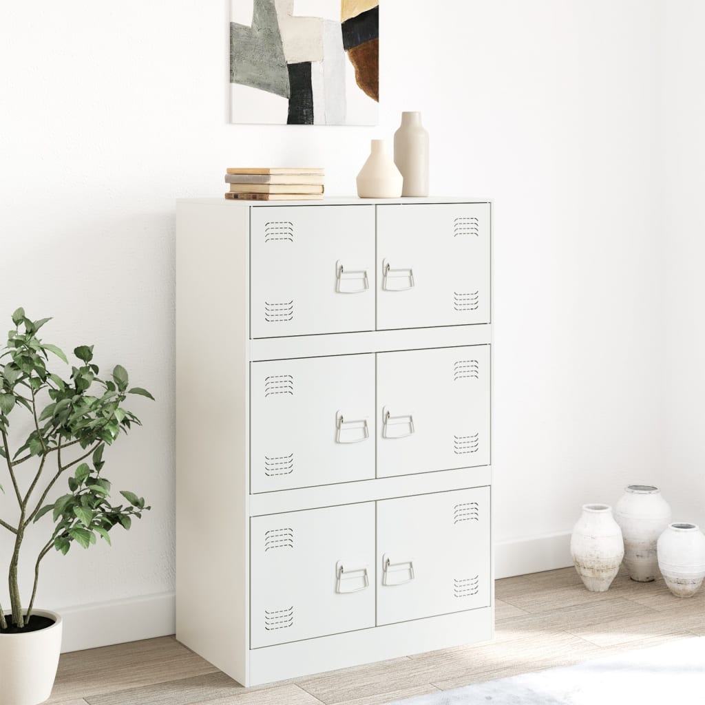 Dressoir 67x39x107 cm staal wit is nu te koop bij PeponiXL, paradijselijk wonen!