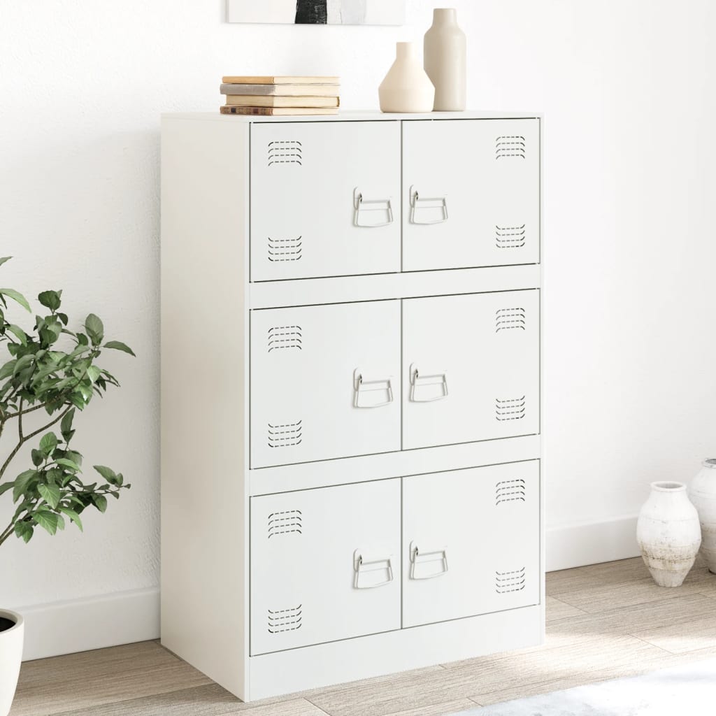 Dressoir 67x39x107 cm staal wit is nu te koop bij PeponiXL, paradijselijk wonen!