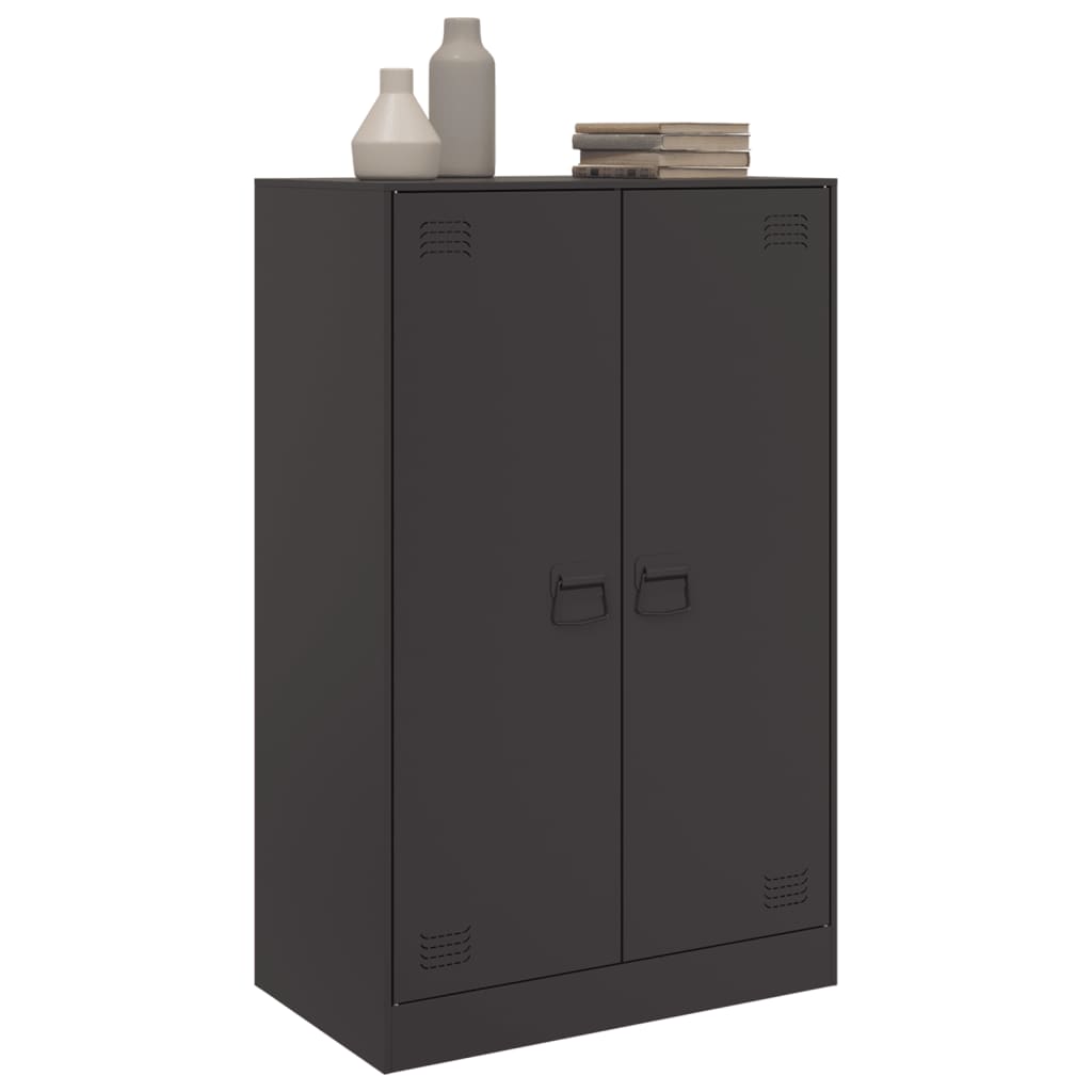 Dressoir 67x39x107 cm staal zwart is nu te koop bij PeponiXL, paradijselijk wonen!