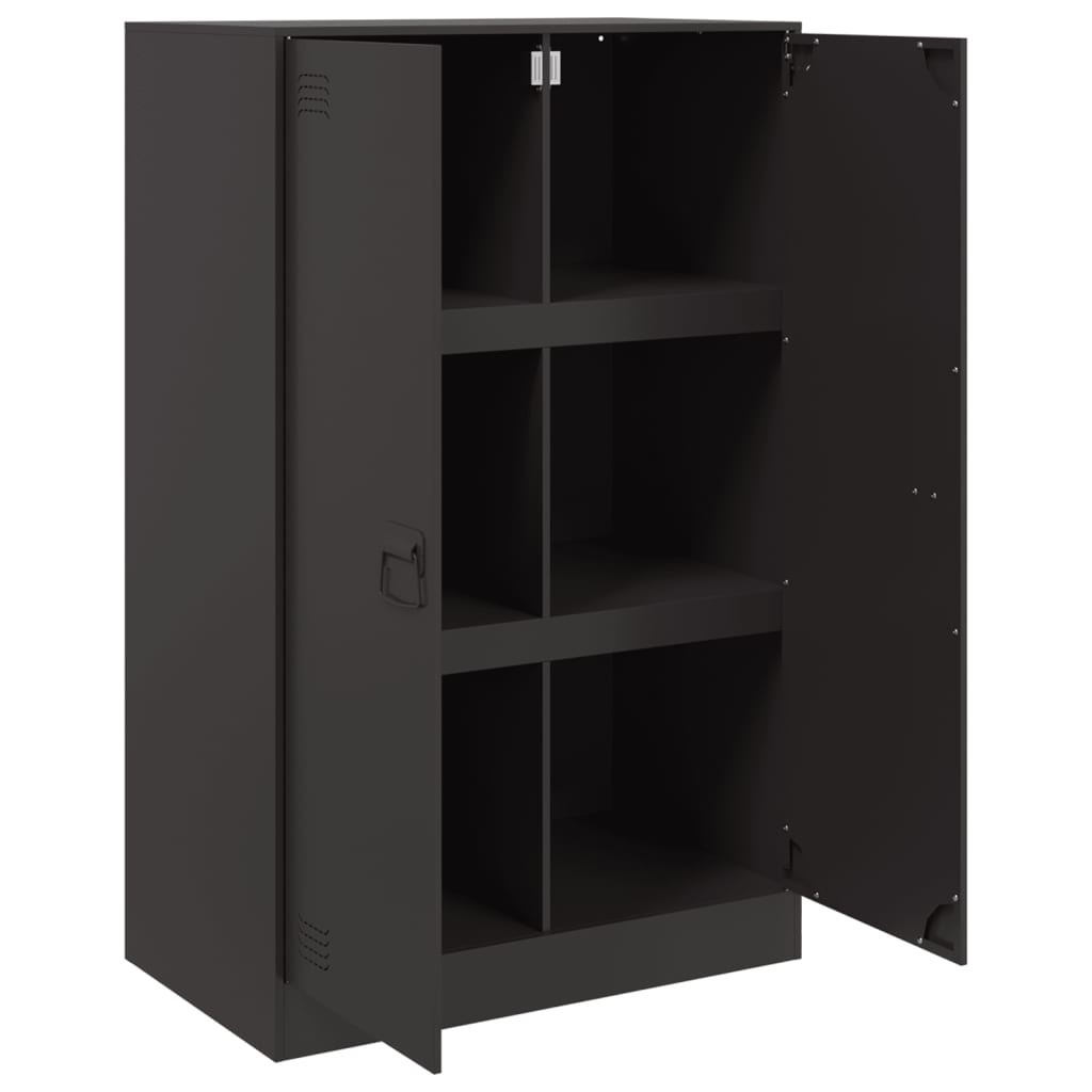 Dressoir 67x39x107 cm staal zwart is nu te koop bij PeponiXL, paradijselijk wonen!