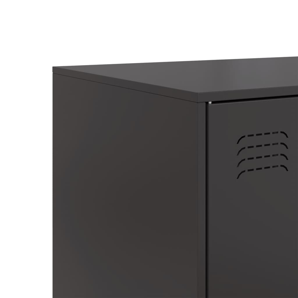 Dressoir 67x39x107 cm staal zwart is nu te koop bij PeponiXL, paradijselijk wonen!