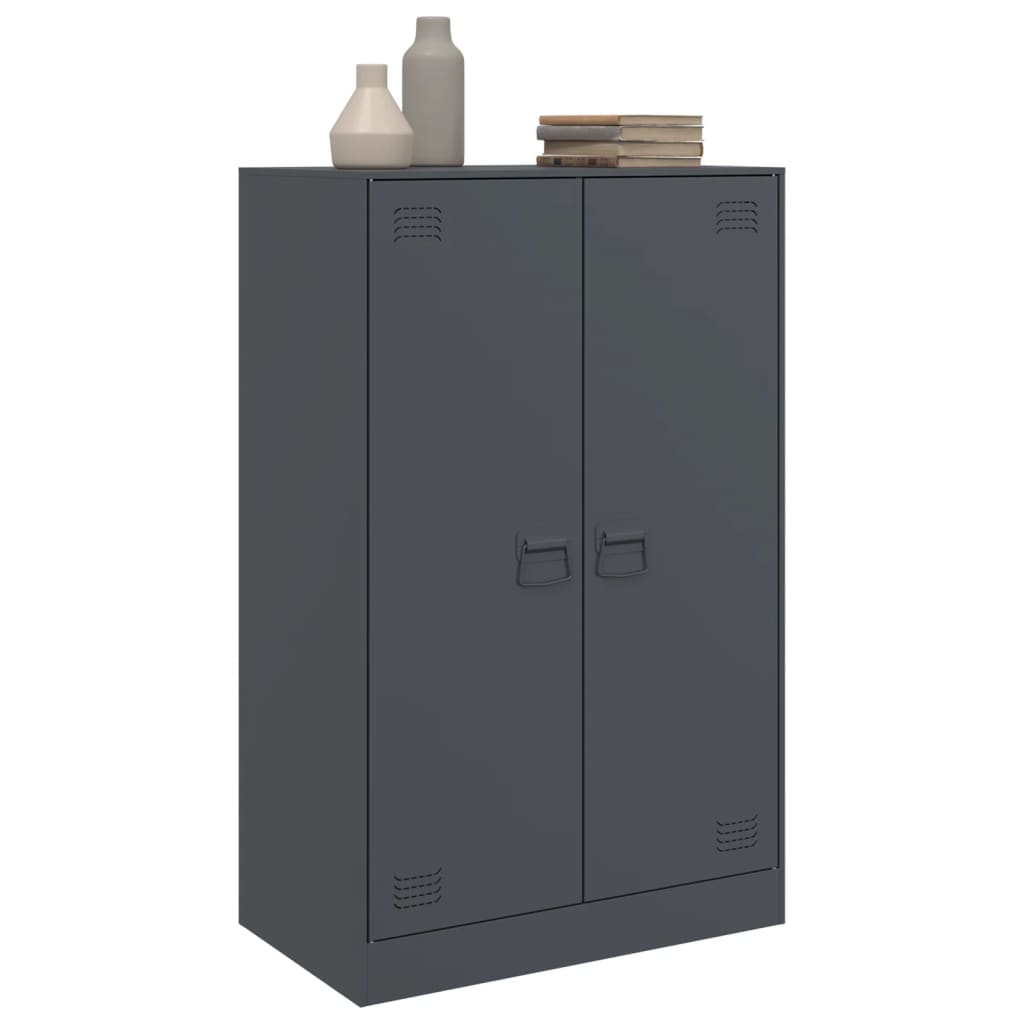 Dressoir 67x39x107 cm staal antracietkleurig is nu te koop bij PeponiXL, paradijselijk wonen!
