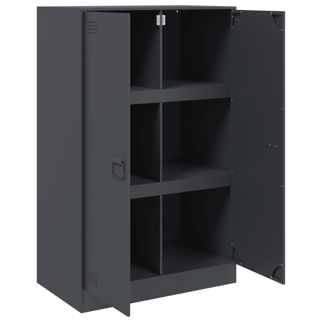 Dressoir 67x39x107 cm staal antracietkleurig is nu te koop bij PeponiXL, paradijselijk wonen!