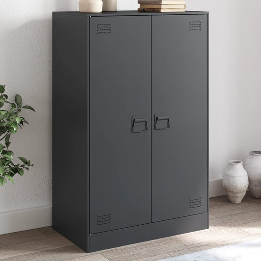 Dressoir 67x39x107 cm staal antracietkleurig is nu te koop bij PeponiXL, paradijselijk wonen!
