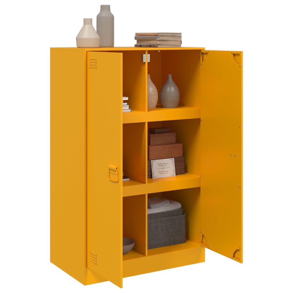 Dressoir 67x39x107 cm staal mosterdgeel is nu te koop bij PeponiXL, paradijselijk wonen!